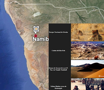 Lugares de interés en Namibia
